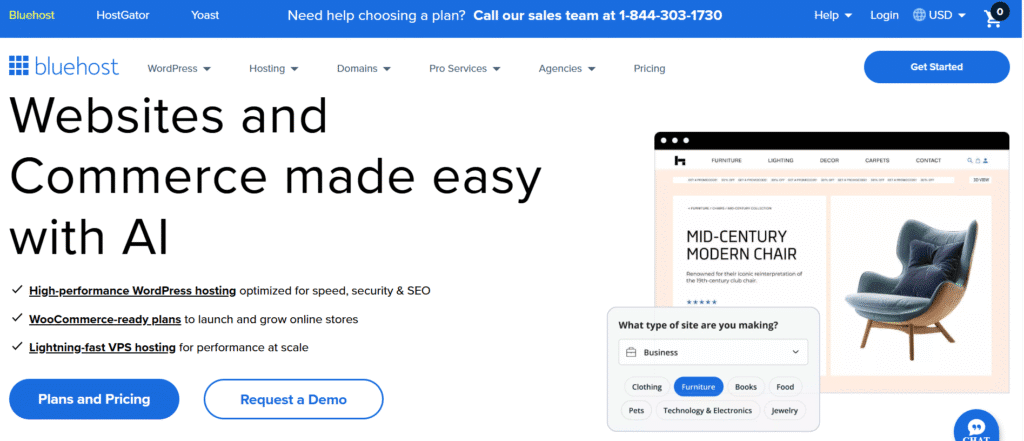 Bluehost: WordPress-Optimized for Beginners