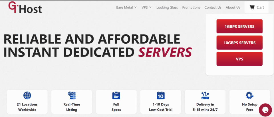 GThost Pay-Per-Day VPS Hosting