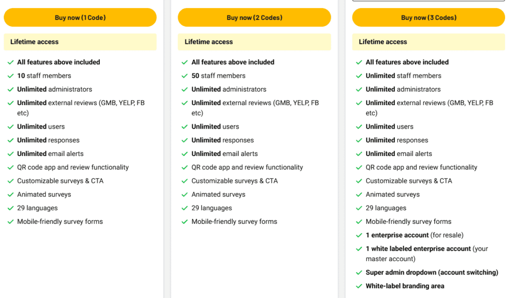 RateMyService Lifetime Deal – Price & Plan