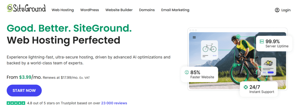 SiteGround Affordable Premium Hosting