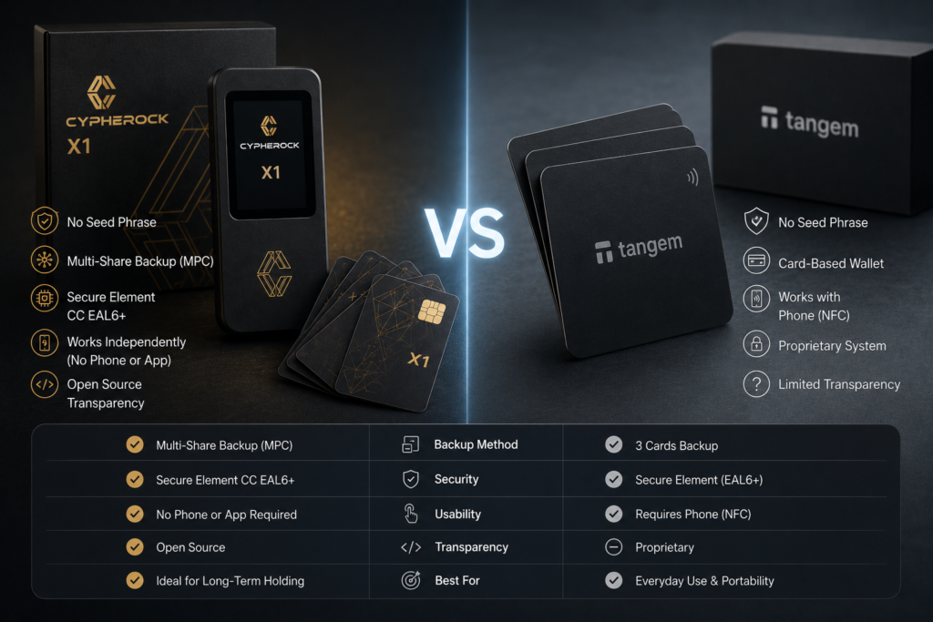 difference between Cypherock and Tangem