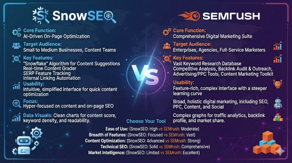 Is SnowSEO better than Semrush?