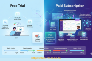 SEMRush Free Trial vs Paid What's the Difference Features, Limits & Pricing